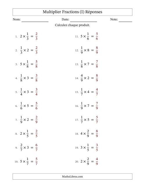 Multiplier fractions propres by Whole Numbers, et sans simplification (I) page 2