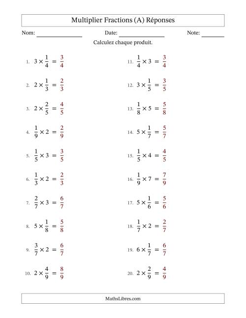 Multiplier fractions propres by Whole Numbers, et sans simplification (Tout) page 2