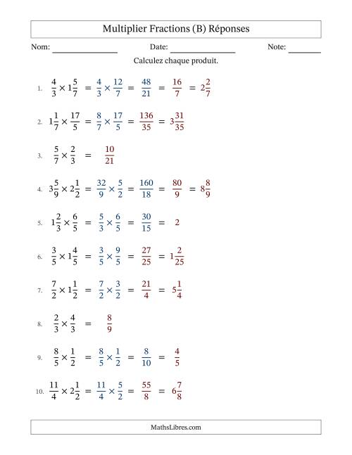 Multiplier fractions propres, impropres et mixtes, et avec simplification dans quelques problèmes (B) page 2