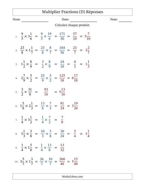 Multiplier fractions propres, impropres et mixtes, et avec simplification dans quelques problèmes (D) page 2