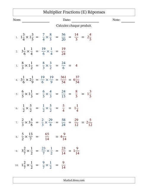 Multiplier fractions propres, impropres et mixtes, et avec simplification dans quelques problèmes (E) page 2
