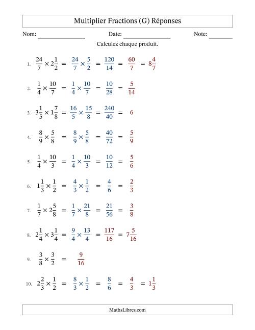 Multiplier fractions propres, impropres et mixtes, et avec simplification dans quelques problèmes (G) page 2