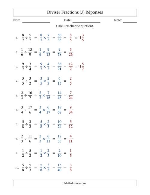 Diviser fractions propres e impropres, et avec simplification dans tous les problèmes (J) page 2