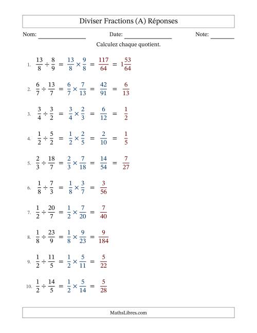 Diviser fractions propres e impropres, et avec simplification dans quelques problèmes (A) page 2