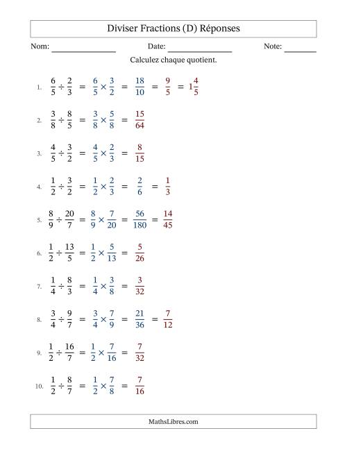 Diviser fractions propres e impropres, et avec simplification dans quelques problèmes (D) page 2
