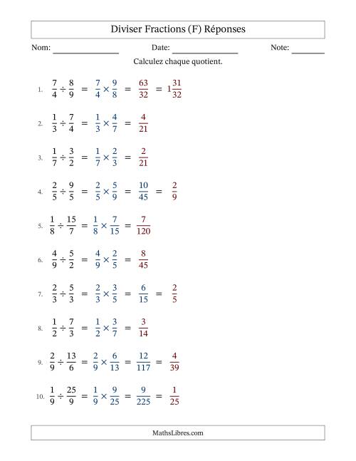 Diviser fractions propres e impropres, et avec simplification dans quelques problèmes (F) page 2