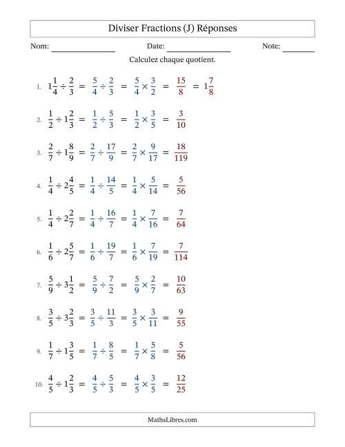 Diviser fractions propres et mixtes, et sans simplification (J) page 2