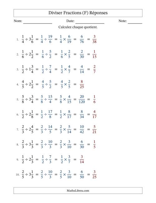 Diviser fractions propres et mixtes, et avec simplification dans quelques problèmes (F) page 2