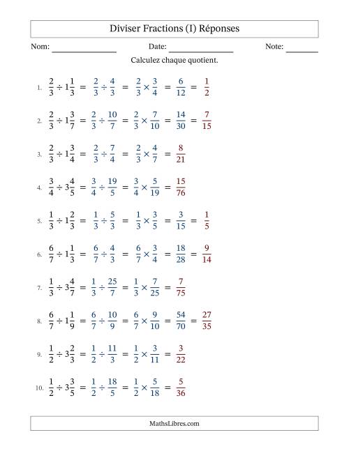 Diviser fractions propres et mixtes, et avec simplification dans quelques problèmes (I) page 2