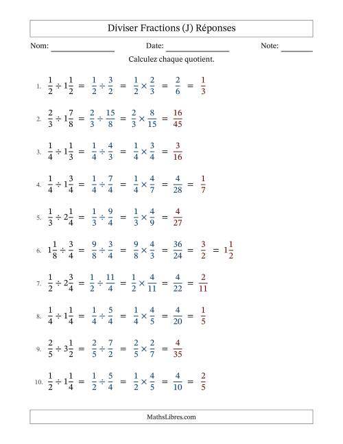 Diviser fractions propres et mixtes, et avec simplification dans quelques problèmes (J) page 2