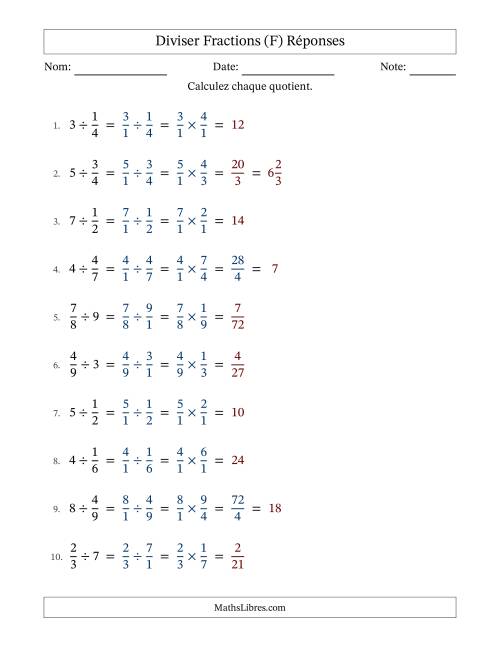 Diviser fractions propres con nombres éntiers, et avec simplification dans quelques problèmes (F) page 2