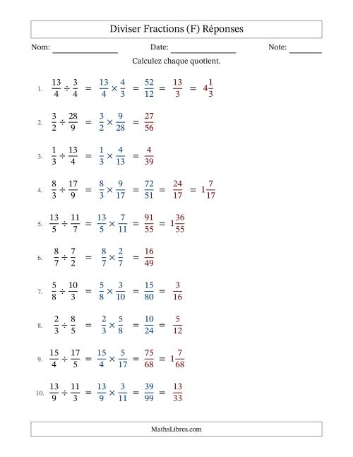 Diviser fractions propres, impropres et mixtes, et avec simplification dans quelques problèmes (F) page 2