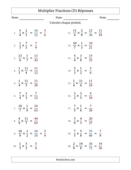Multiplier fractions propres e impropres, et avec simplification dans quelques problèmes (Remplissable) (D) page 2