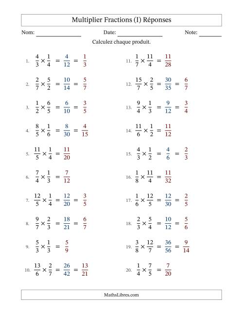 Multiplier fractions propres e impropres, et avec simplification dans quelques problèmes (Remplissable) (I) page 2