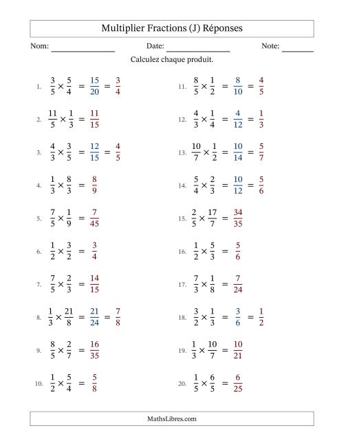 Multiplier fractions propres e impropres, et avec simplification dans quelques problèmes (Remplissable) (J) page 2