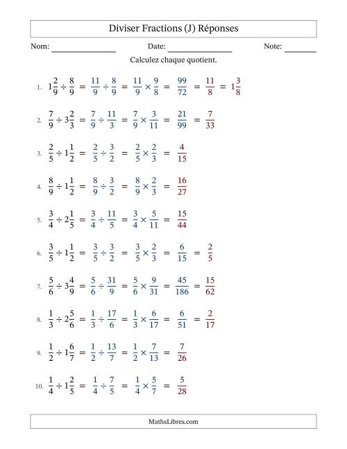 Diviser fractions propres et mixtes, et avec simplification dans quelques problèmes (Remplissable) (J) page 2
