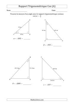 Calcul de la Mesure d'un Angle Avec le Rapport Trigonométrique Cosinus