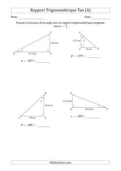 Calcul de la Mesure d'un Angle Avec le Rapport Trigonométrique Tangente