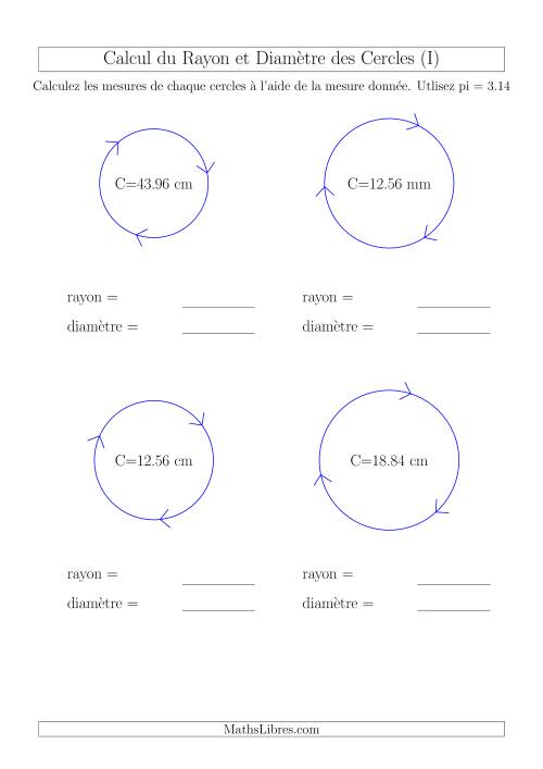 Calcul du Rayon & Diamètre à Partir de la Circonférence (I)