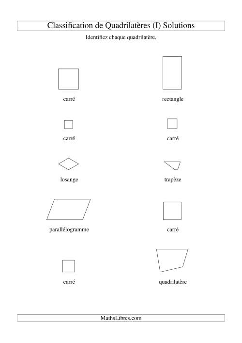 Classification de quadrilatères (carrés, rectangles, parallélogrammes, trapèzes, losanges et non-définis) (I) page 2