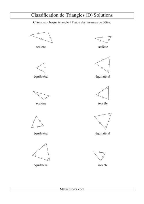 Classification de triangles à l'aide de leurs mesures de côtés (D) page 2