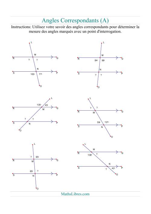 Angles correspondants (A)
