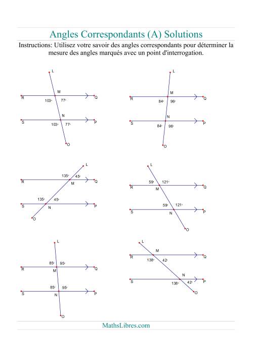 Angles correspondants (A) page 2