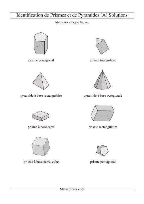 Identification de Prismes et de Polyèdres (A) page 2