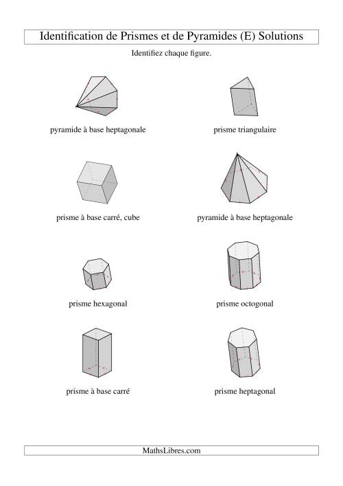 Identification de Prismes et de Polyèdres (E) page 2