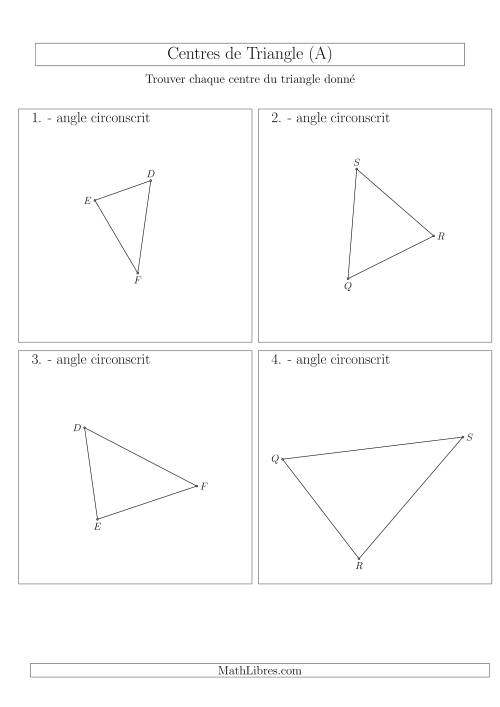 Angles Circonscrits des Triangles Aiguës  et Obtus (A)