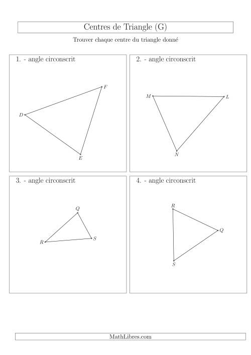 Angles Circonscrits des Triangles Aiguës  et Obtus (G)