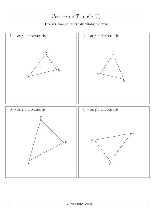 Angles Circonscrits des Triangles Aiguës  et Obtus (J)