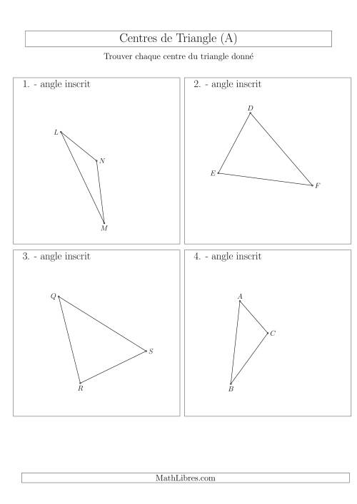 Angles Inscrits des Triangles Aiguës et Obtus (A)
