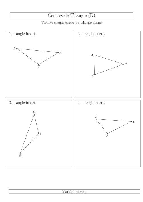 Angles Inscrits des Triangles Aiguës et Obtus (D)