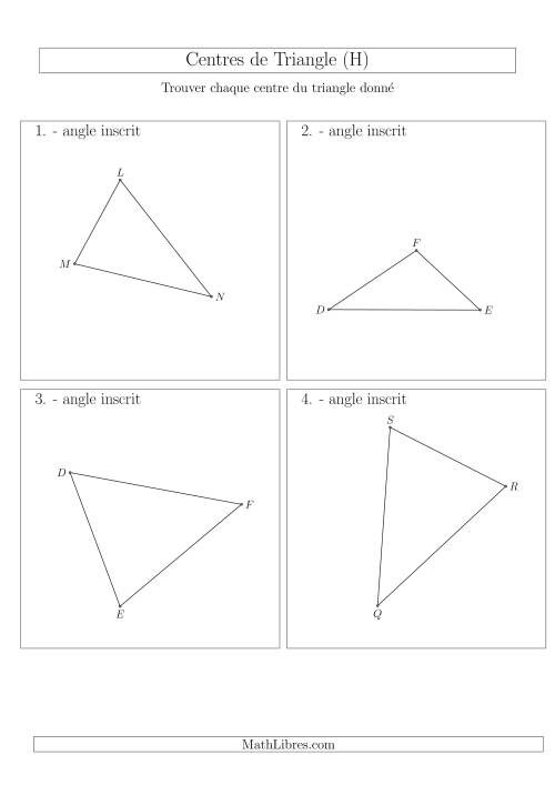 Angles Inscrits des Triangles Aiguës et Obtus (H)