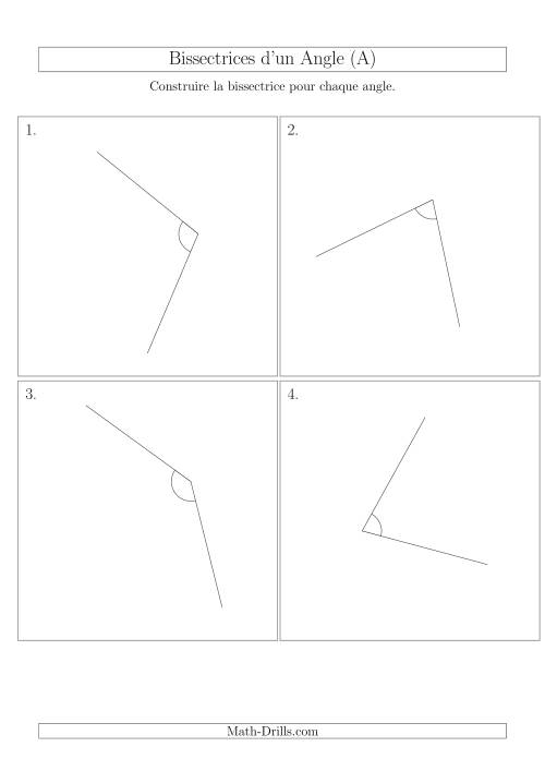 Bissectrices d'un Angle (Avec des Angles Tournés Aléatoirement) (A)