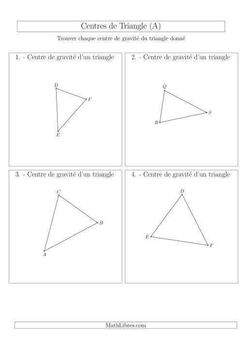 Centres de Gravité des Triangles Aiguës (A)