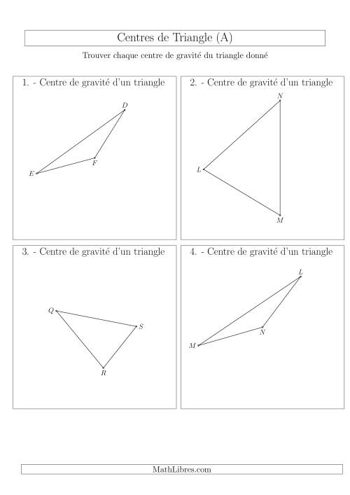 Centres de Gravité des Triangles Aiguës et Obtus (A)