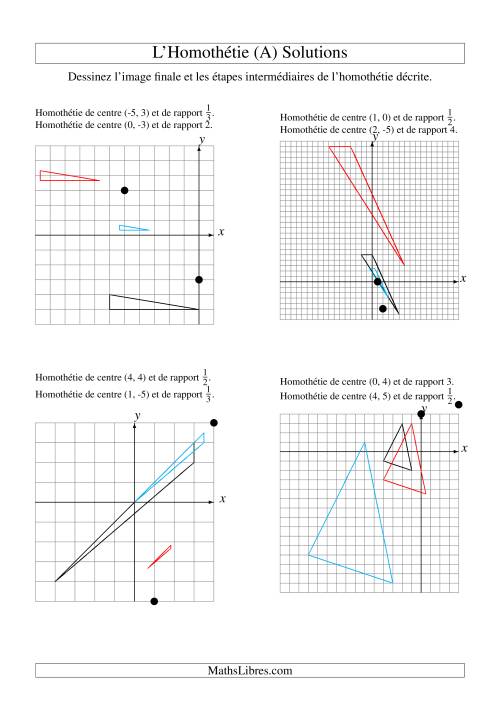Homothéties de figures à 3 sommets -- 2 étapes (A) page 2