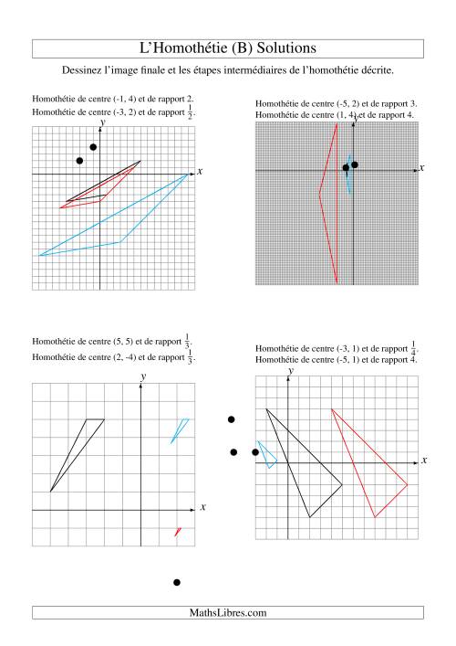 Homothéties de figures à 3 sommets -- 2 étapes (B) page 2