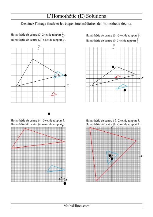 Homothéties de figures à 3 sommets -- 2 étapes (E) page 2