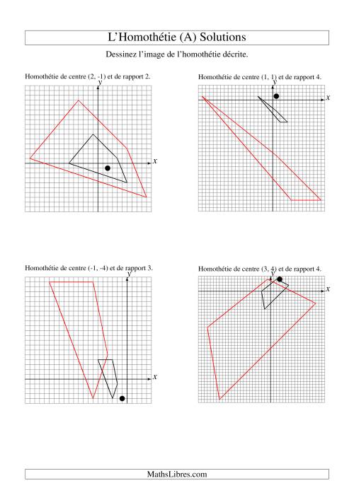 Homothéties de figures à 4 sommets (A) page 2