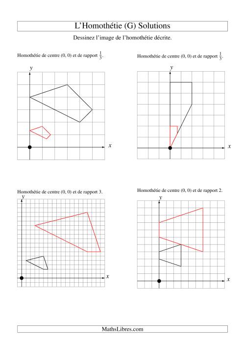 Homothéties de figures à 4 sommets par rapport à l'origine -- 1er quadrant (G) page 2
