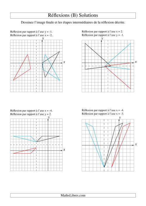 Réflexion de figures à 3 sommets -- 2 étapes (B) page 2