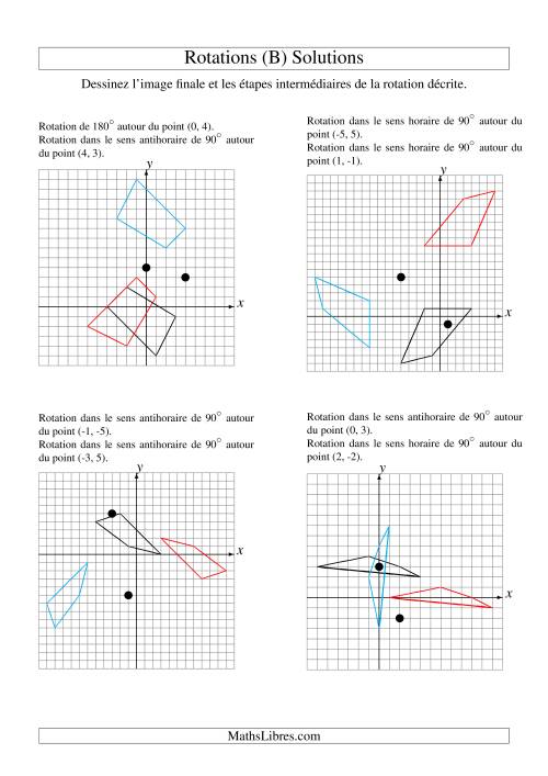 Rotation de figures à 4 sommets -- 2 étapes (B) page 2