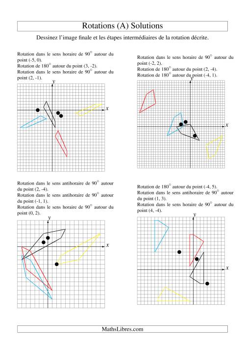 Rotation de figures à 4 sommets -- 3 étapes (A) page 2