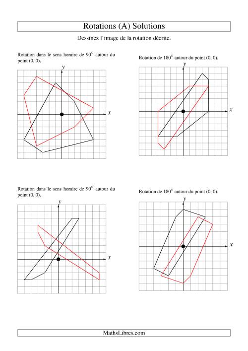 Rotation de figures à 5 sommets autour de l'origine (A) page 2