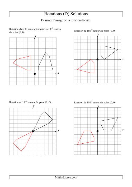 Rotation de figures à 5 sommets autour de l'origine -- 1er quadrant (D) page 2