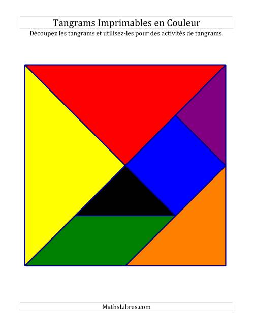 Tangrams en couleur avec lignes épaisses (D)