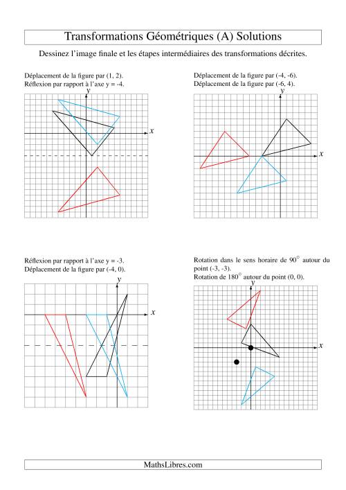 Transformation variées (sans homothétie) -- Figures à 3 sommets -- 2 étapes (A) page 2